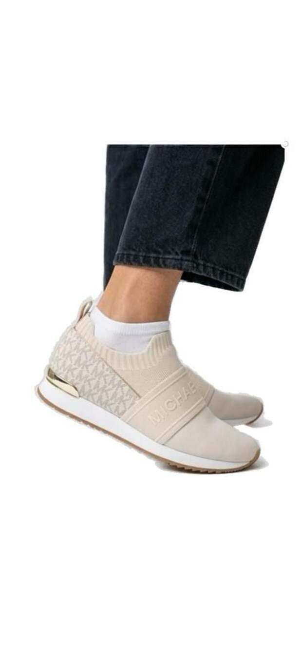 Michael Kors Bodie Slip-On Mesh Sneakers in Pale Gold/Beige